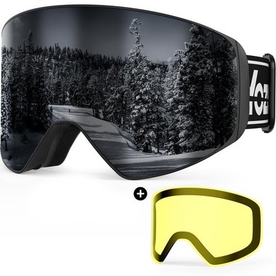 YOZISS Ski Goggles, Magnetic Interchangeable Lens, OTG, Anti-Fog, UV400