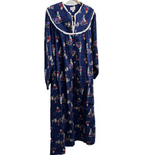 Lanz of Salzburg Nightgown L Christmas Puppies Print Long Flannel