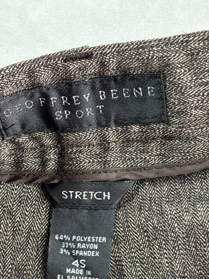 Pantalones acampanados elásticos vintage Y2K Geoffrey Beene Madison para mujer talla 4 marrón Foto 4 de 4