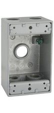 Weatherproof Box, 5 -Outlet, 1 -Gang, Aluminum, Gray, Powder-Coated