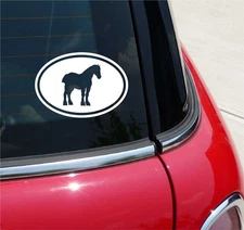 Euro Draft Horse Ranch Graphic Decal Sticker Car Wall Oval NOT Two Colors
