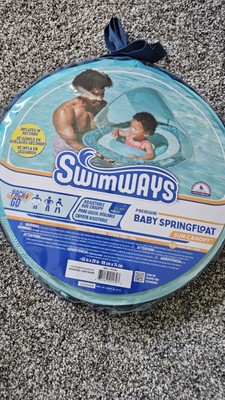 SwimWays Baby SpringFloat w/ Sun Canopy Pack & Go Pool Float w/ Carry Bag 9-24M