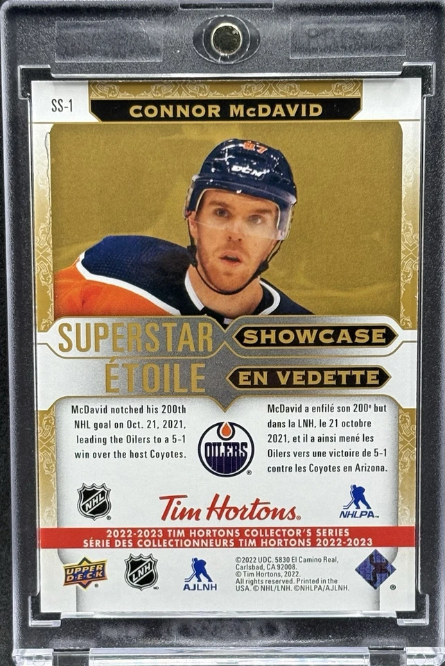 Connor McDavid RARO REFRACTOR DE ORO TARJETA DE INVERSIÓN SSP ENGRASADORES DE CUBIERTA SUPERIOR COMO NUEVO Foto 2 de 2