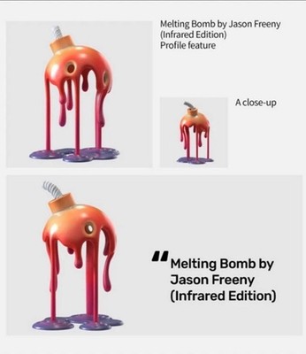 Mighty Jaxx Jason Freeny Melting Bomb Infrared Red Purple Rare