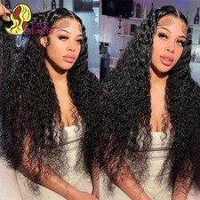 Kinky Curly 13x4 13x6 Hd Lace Frontal Human Hair Wig Pre Plucked Natural Black
