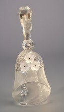 Vintage Swarovski Crystal Dinner Table Bell With Flowers 5.75  Mint