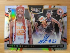 Saniya Rivers 2025 Panini WNBA Select Courtside Action Signatures RC Auto Sun