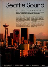 1988 • SEATTLE SOUND Stereo Speakers Print Ad • 80s FA.36