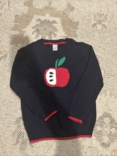 Boys Intarsia Apple Sweater - Teacher's Favorite - Blue