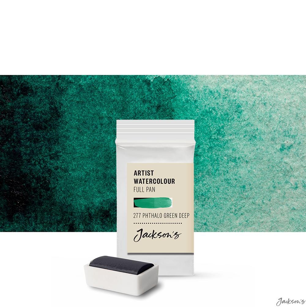 Jackson's : Artist Watercolour Paint : Full Pan : Phthalocyanine Green Deep