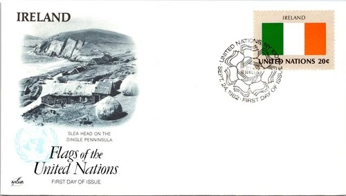 S07-8152, FLAGS OF THE UNITED NATIONS: IRELAND, ARTCRAFT FIRST DAY COVER
