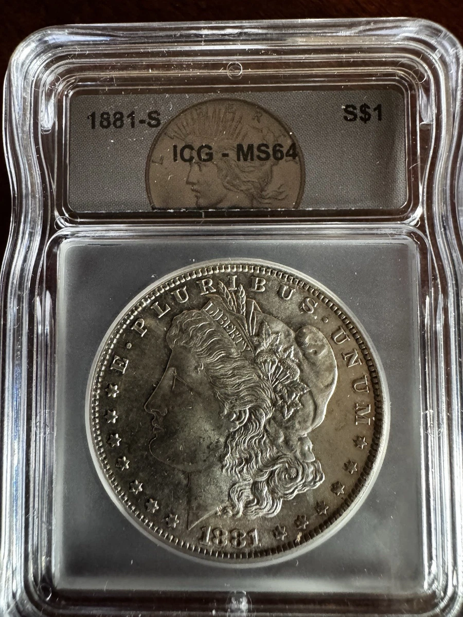 25+ 1881 Year Grade MS 64 Morgan US Dollars (1878-1921) for sale