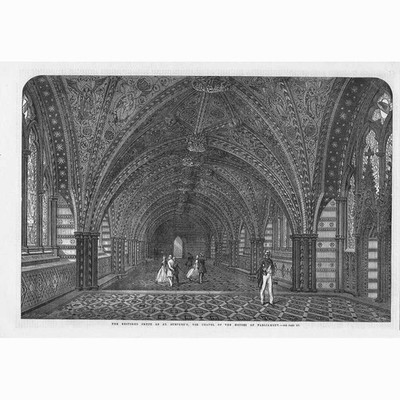 HOUSES OF PARLIAMENT restaurierte Krypta der Stephanskapelle - antiker Druck 1865