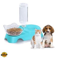 Double Dog Cat Bowls - Pets Water and Food Bowl Set, 15 Tilted Water and Food...