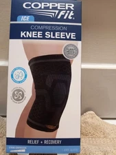 Copper Fit( Ice) Knee Compression Sleeve Infused Menthol S/M 12”-16”. Bonus Buy!