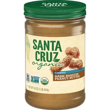 Santa Cruz Organic Creamy dark roasted Peanut butter, 16 Ounces