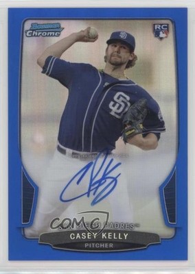 2013 Bowman Chrome Rookie Blue Refractor 53/250 Casey Kelly #ACR-CK Auto RC z1r