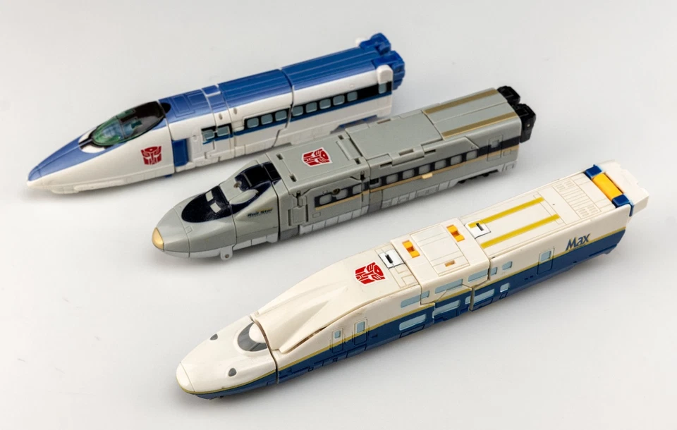 Transformers Robots in Disguise Team Bullet Train Set de 3 Rail Racers COMO SE MUESTRA Foto 3 de 4