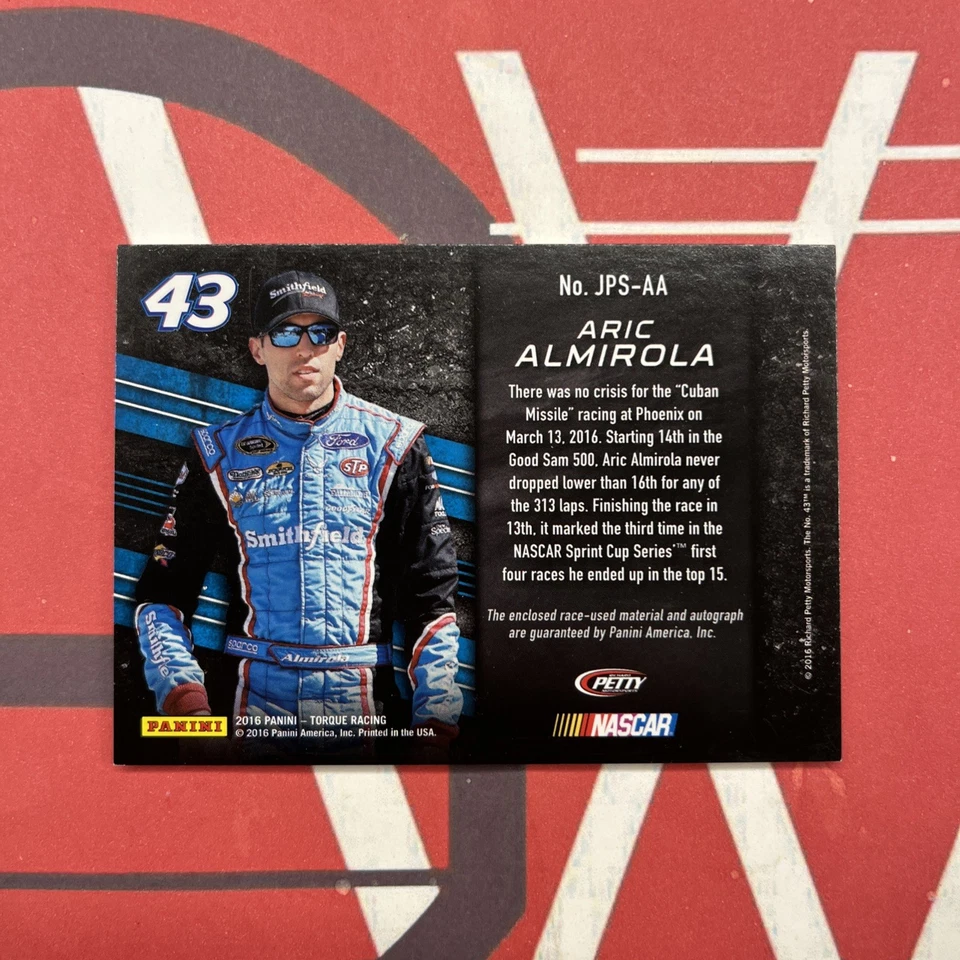 Aric Amirola 2016 Torque Jumbo Firesuit Auto  #’d/117 #JPS-AA Petty Motorsports - Image 2 of 3