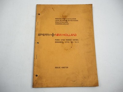 Sperry New Holland Ford 2712 2713 2715 E Diesel Engines Ersatzteilliste 1976