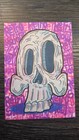 ACEO RetroStout Original Mini Art "Purple Skully" 2.5 x 3.5 OOAK Fun Skull — photo 2