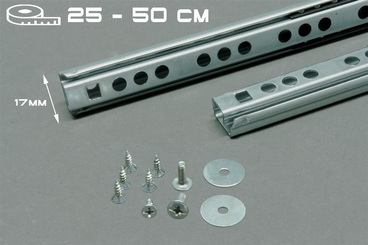 Schubladenschienen Teilauszug Auszug 17mm Schiene schmal Teleskopschiene Küche