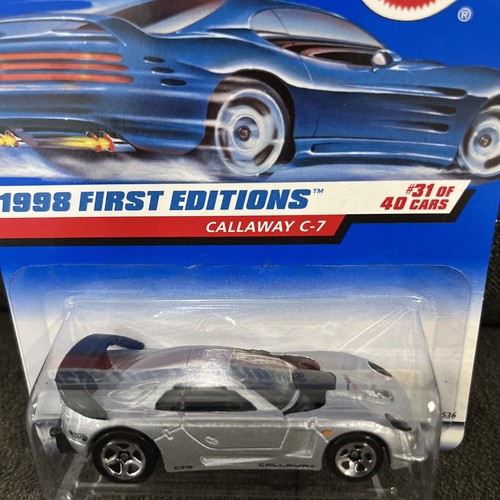 Hot Wheels 1998 First Editions Callaway C-7 #677 ** VINTAGE ** 5SP WHEELS ** - Picture 2 of 7