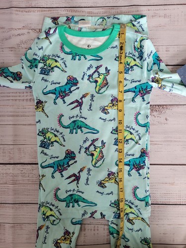 New FISH STIX By Stitch Fix 10 Green Dinosaur 2 Piece Pajama Set - Picture 5 of 9