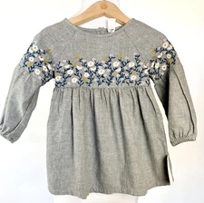 Tucker + Tate Grey Embroidered 2pc Dress & Panties Retail $45 Price $26 NWT 18 M