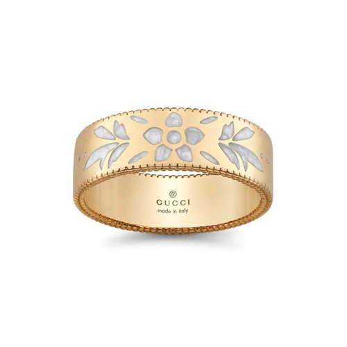 GUCCI anello donna fascia fedina Icon Blooms oro mis.14 YBC434525001 | eBay