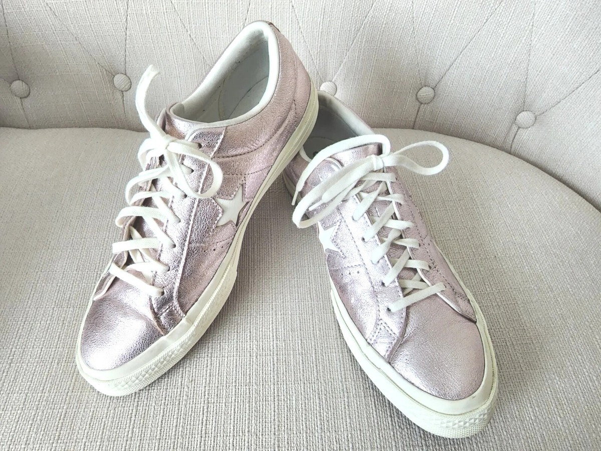 Converse One Star Sz Women 12.5 Men 10.5 Ox Sneaker Metallic Rose