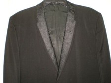 Vtg 1966 60's Lord West Neiman Marcus Tuxedo Jacket Brocade Trim Black 40 R