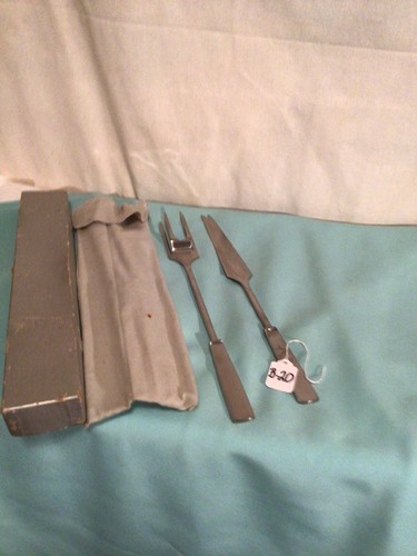 Vintage Mid-Century Modern Carving Set Capri Italy Stainless Knife Serving Fork - Picture 6 of 12