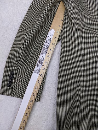 American Living Men 48R Black White Houndstooth 100% Wool Blazer Jacket 2 Button - Picture 15 of 16