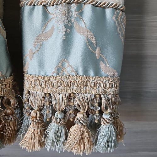 CROSCILL HOME Gold Tassel Fringe Trim Cream Blue Hand Towel Algodon 100% Cotton - 第 3/18 張圖片