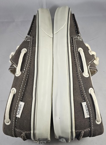 Vans Unisex Zapato Del Barco Brown/White Flat Sole Boat Shoes Size M7/W8.5 - Picture 13 of 15