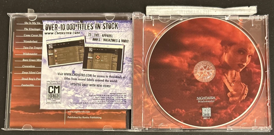 Nightwish Wishmaster Symphonic Metal CD She Is My Sin Wanderlust Crownless Used Foto 4 de 4