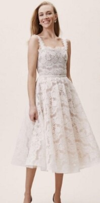 BNWT Bronx and Banco BHLDN Britney White Lace Beaded Belt Dress Size Small  | eBay