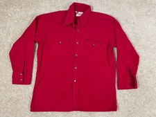 Vintage Rappers Button Up Shirt Mens XL Regular Collared Pockets Made in USA Red
