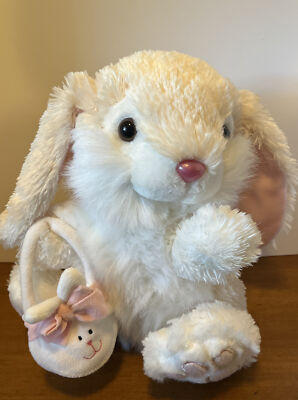 Dan Dee Collectors Choice Easter BUNNY White/Tan Floppy Ears Rabbit Hare Basket