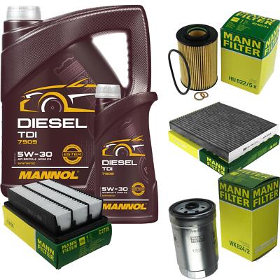 Motor-Öl 6L MANNOL Diesel TDI 5W-30+MANN-FILTER für Hyundai Santa Fé II CM 2.2