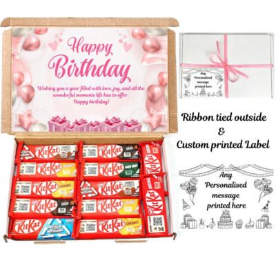 Happy Birthday Schokoladenbox Geschenkset Feier Korb Süßigkeiten Geschenk personalisiert