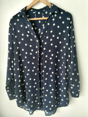 EX M&S Flowing Crepe 'Pop Over' Tunic style Longline Summer Blouse 12 / fits Big