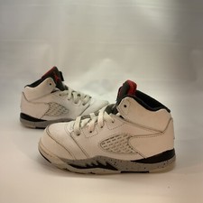 Nike Air Jordan 5 Retro TD White Cement 2017 440890-104 Toddler Size 8