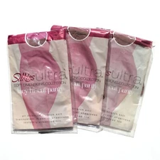 Silkies Ultra Soft Dimensions Lacy Hi-Cut Panty Beige Lot 3 Cotton Crotch 150202