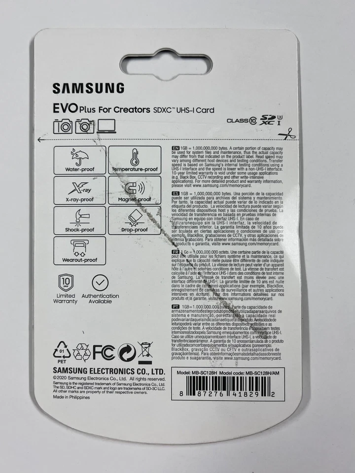 New Samsung EVO Plus 128GB SDXC Full-size SD Card MB-SC128H/AM - Image 3 of 4