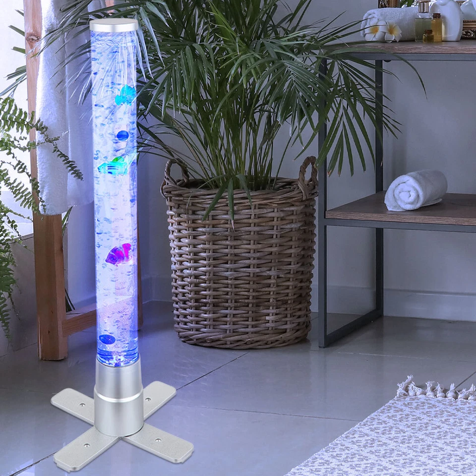 Colonne D'Eau Lampadaire à Bulles RGB LED Changement Poissons Boules Lampe - Photo 4/4