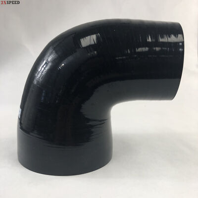 Brand NEW 3'' to 4'' Black 90 Degree Silicone hose Coupler 4 layer polyester