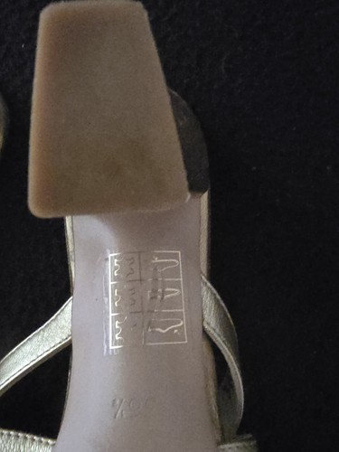 Bruno Magli Slingback Gold Metallic Open Toe & Heel 6.5 Soft Vintage LEATHER - Picture 5 of 11