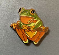 Tadpole - Green Tree Frog Geocoin - Shiny Nickel